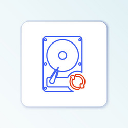 Line hard disk drive hdd sync refresh icon vector