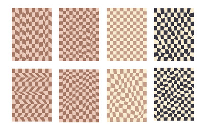 Retro Checkerboard Pattern Set vector image