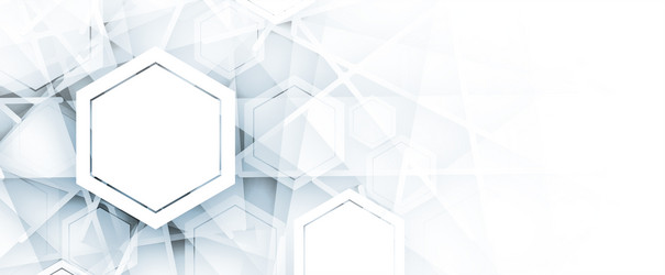 technology banner design with hexagons abstract vector image
