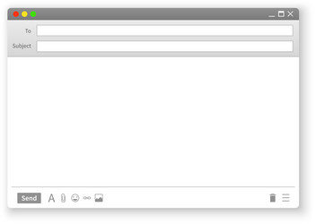 Window email realistic frame for online message vector