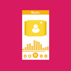 media player application app template with flat vector image