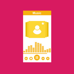 media player application app template with flat vector