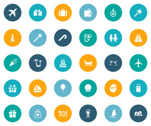 Set of simple icons element vector