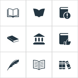 set of simple knowledge icons vector image