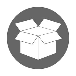 simple of open box icon isolated on background vector image