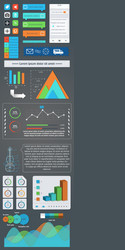 A set of user interface components and infographic vector