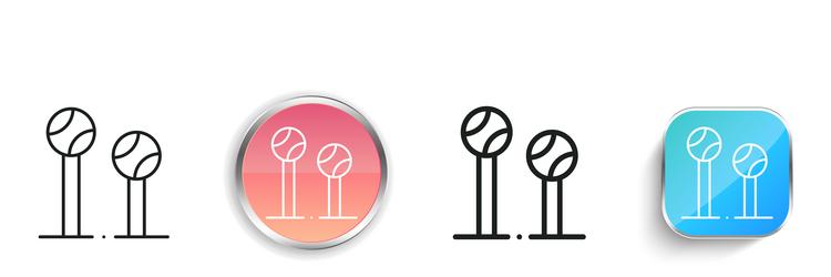 baseball icon thin linear regular and button vector image