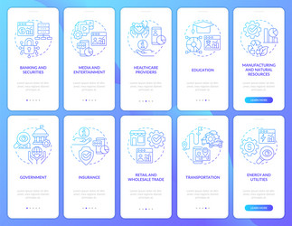 big data applications blue gradient onboarding vector image