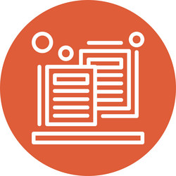 duplicate content line circle style icon design vector image