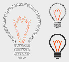 lamp bulb mesh carcass model and triangle vector image