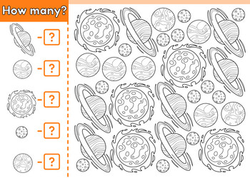 math counting game how many planets solar system vector image