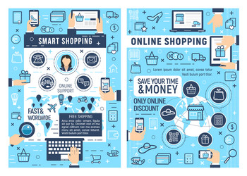 online shopping and e-commerce business vector