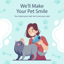 pet sitting service flat design posts set vector image