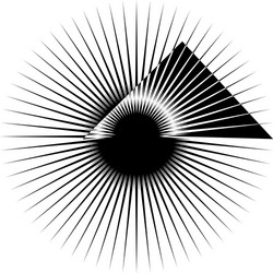 radial abstract op-art element black vector