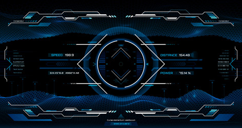 sci fi game screen frame hud aim target control vector image