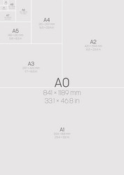 a series paper sizes with labels and dimensions vector image