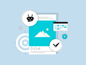 ai-powered social media post scheduling use ai vector image