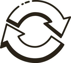 arrow reload line and fill style vector image