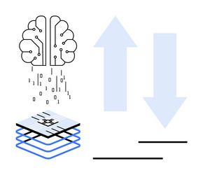 artificial intelligence data flow with digital vector image