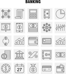 Banking line icon for web print and mobile uxui vector