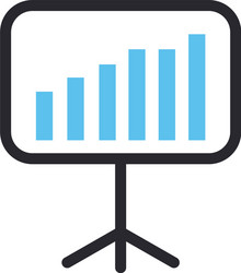 bars chart in board line and fill style icon vector image