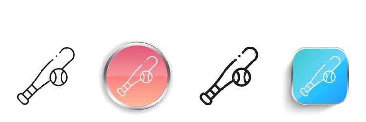 baseball icon thin linear regular and button vector image