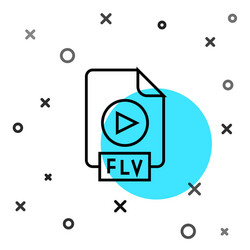 black line flv file document video format vector image