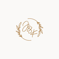 Jk initial wedding monogram logo Royalty Free Vector Image