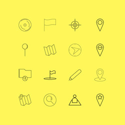map and navigation linear icon set simple outline vector image