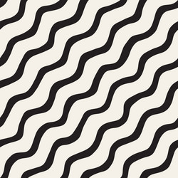 seamless pattern with hand drawn waves abstract vector