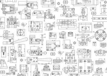 Technical drawing background mechanical Royalty Free Vector