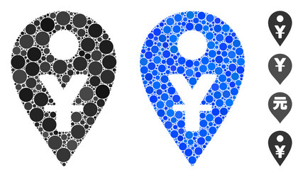 yuan map marker composition icon circle dots vector image