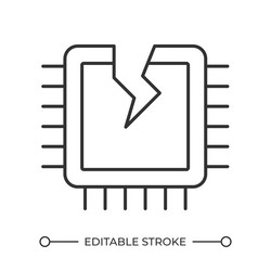 broken cpu linear icon vector image