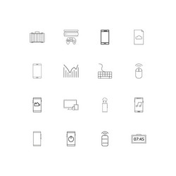 Devices linear thin icons set outlined simple vector