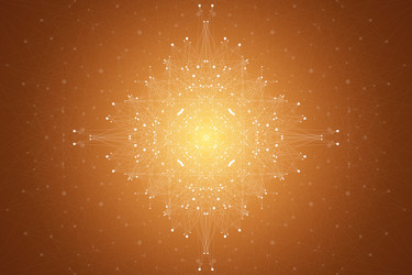 fractal element with compounds lines and dots big vector