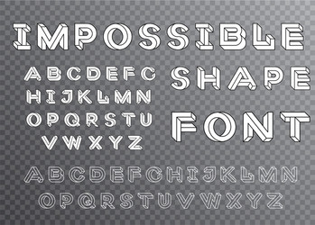 impossible shape font design alphabet letters vector image
