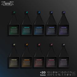 infographic design list with colorful square vector image