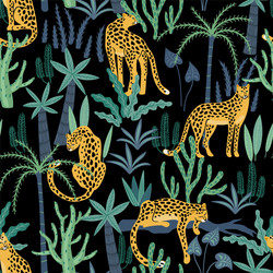 Leopard Tropical Pattern Vector Image