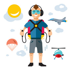 Man Flying with Jetpack vector image
