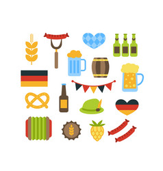 Oktoberfest beer festival icons Royalty Free Vector Image