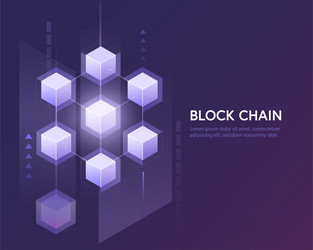 cryptocurrency and blockchain digital blocks vector image
