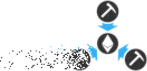 ethereum mining pool broken pixel icon vector image