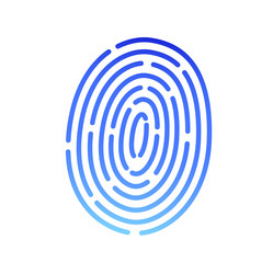 fingerprint icon with unique biometric pattern vector image
