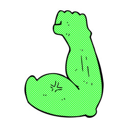 flexing monster arm comic cartoon vector