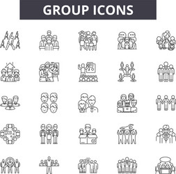 group line icons for web and mobile design vector image