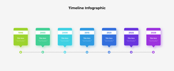 horizontal progress diagram with 7 elements vector image
