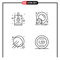 set 4 line style icons for web and mobile vector image