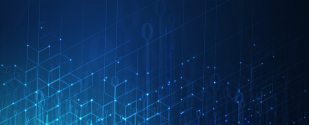 technology banner design with hexagons abstract vector image
