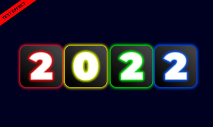 abstract light glow new year 2022 text effect vector image