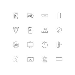 devices linear thin icons set outlined simple vector image